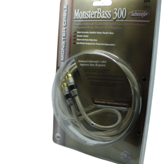 Cable Subwoofer RCA, Monster Subwoofer Monster Bass 300. 2 metros. Cable RCA 2. Conductor sólido, para alto rendimiento, Alto rendimineto. Oro 24K, marca Monster Cable