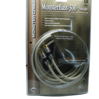 Cable Subwoofer RCA, Monster Subwoofer Monster Bass 300 6 metros. Cable RCA 2. Conductor sólido, para alto rendimiento, Alto rendimineto. Oro 24K, marca Monster Cable